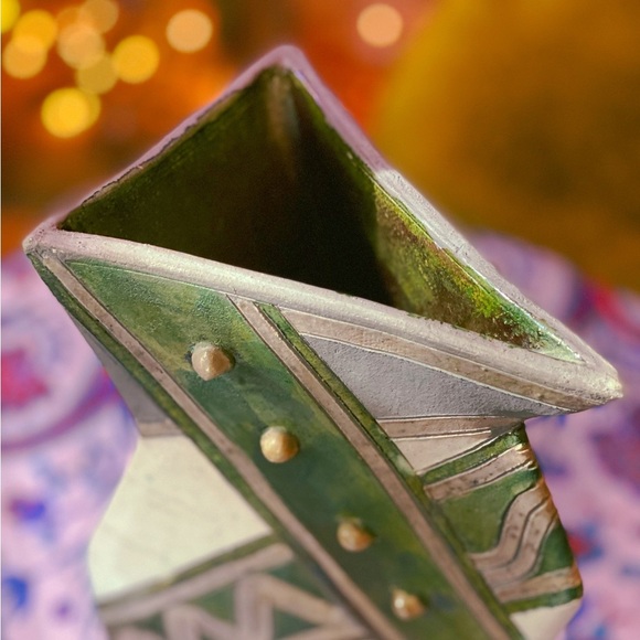 Vintage 1990s Luna Signed Abstract Ceramic Vase - Picture 7 of 10